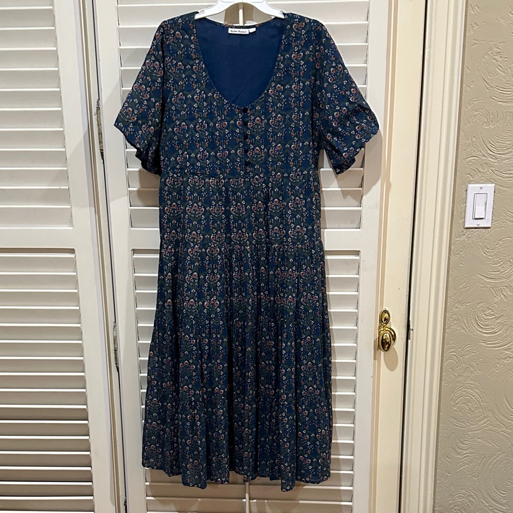 Roller Rabbit Navy Floral Midi Dress